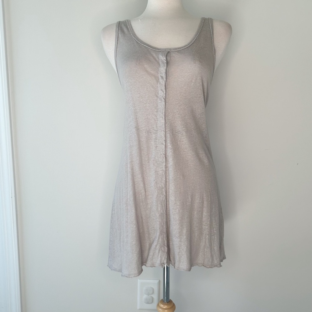 ❗️FINAL PRICE CLOSET CLOSING Alice + Olivia Silvery Gray Linen Tank Dress